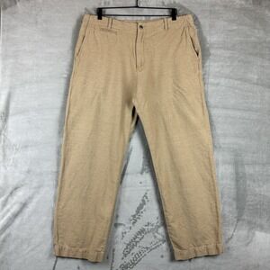 Tommy Bahama Indigo Palms Men's 38 x 32 Tan Beige Classic Chino Linen Cotton